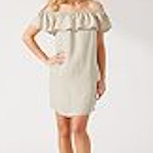 Tommy Bahama Off-the Shoulder Linen Dress, Twill, Large